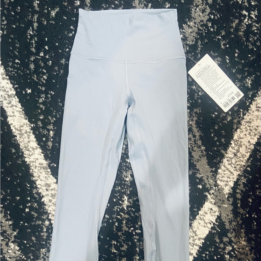 Lululemon Athletica Blue Ribbed Leggings
